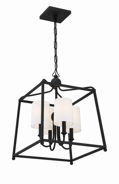 ##Antique Hardware## Libby Langdon Sylvan 4 Light Black Forged Mini Chandelier