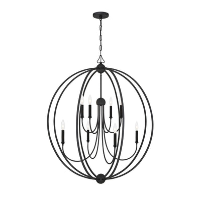 ##Antique Hardware## Libby Langdon Sylvan 8 Light Black Forged Chandelier