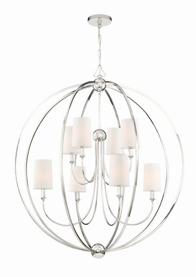 ##Antique Hardware## Libby Langdon Sylvan 8 Light Polished Nickel Chandelier