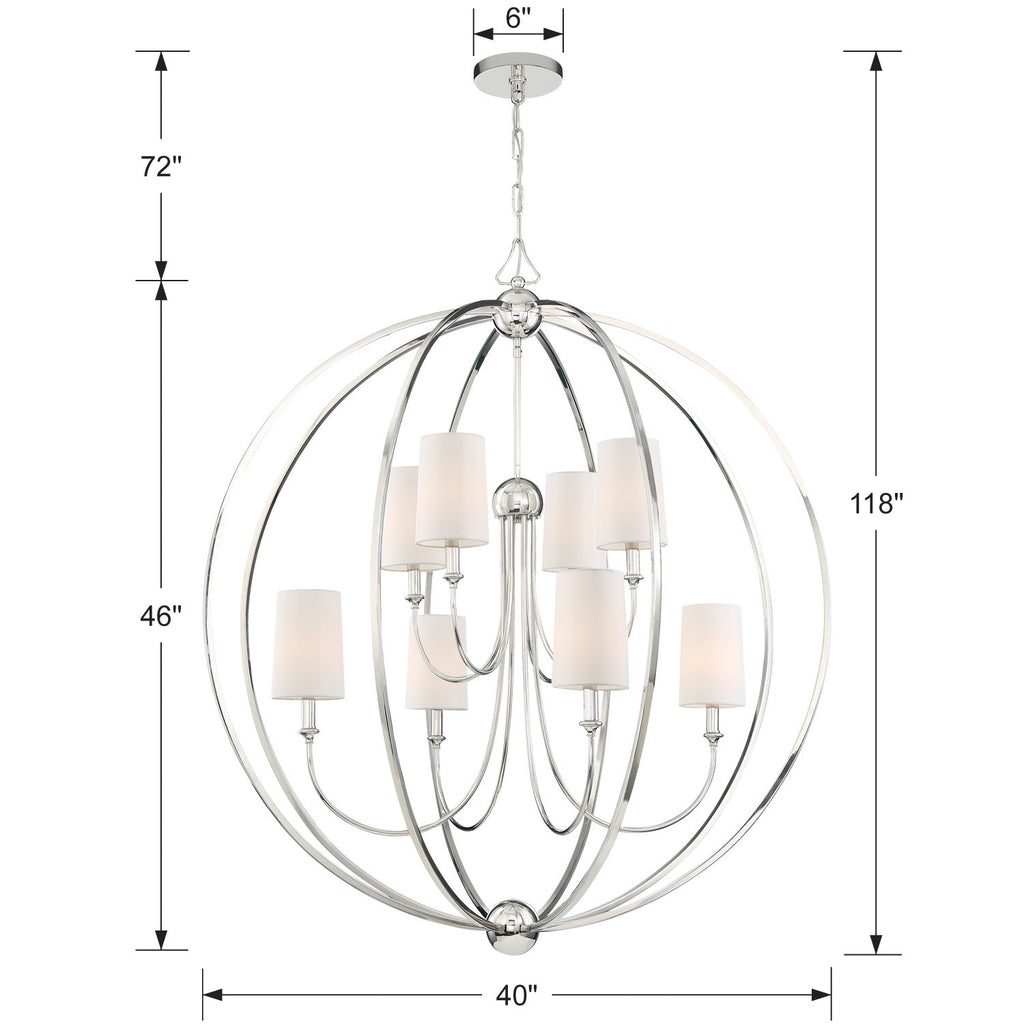 ##Antique Hardware## Libby Langdon Sylvan 8 Light Polished Nickel Chandelier