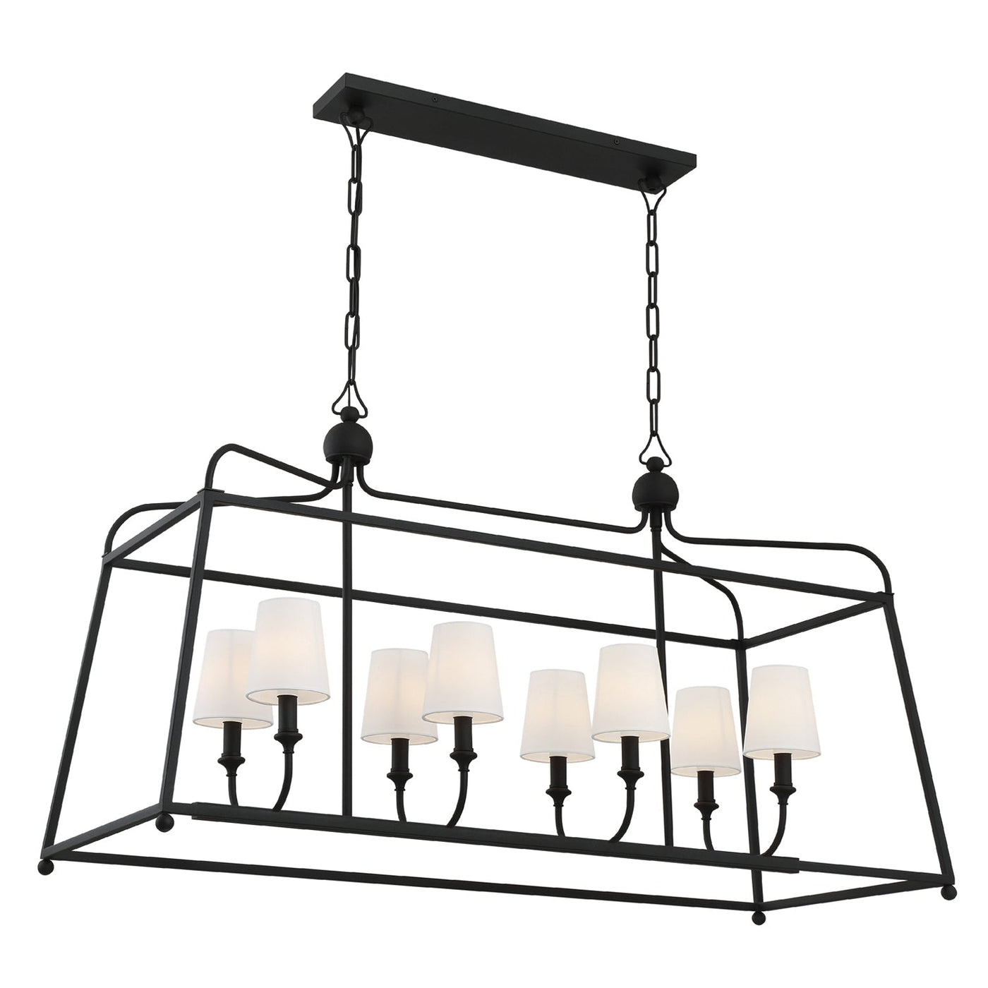 ##Antique Hardware## Libby Langdon Sylvan 8 Light Black Forged Chandelier