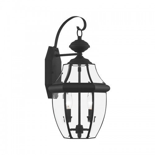 ##Antique Hardware## 2 Light Black Outdoor Wall Lantern