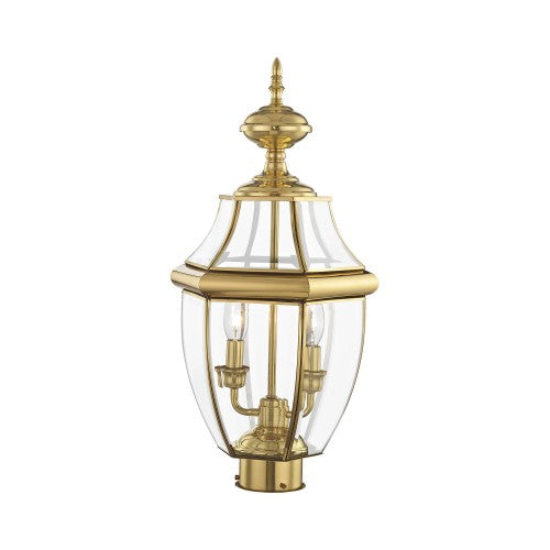 Antique Hardware 2 Light Polished Brass Outdoor Post Top Lantern Post