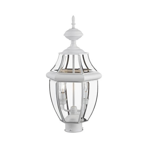 ##Antique Hardware## 2 Light White Outdoor Post Top Lantern