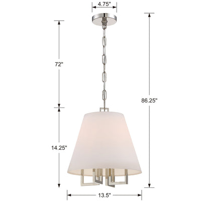 ##Antique Hardware## Libby Langdon Westwood 4 Light Polished Nickel Pendant