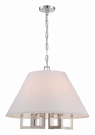 ##Antique Hardware## Libby Langdon Westwood 6 Light Polished Nickel Chandelier