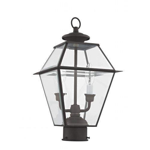 ##Antique Hardware## 2 Light Bronze Outdoor Post Top Lantern