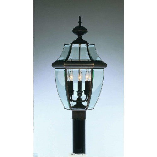 ##Antique Hardware## 3 Light Bronze Outdoor Post Top Lantern