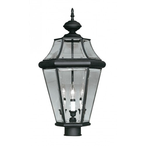 ##Antique Hardware## 3 Light Black Outdoor Post Top Lantern