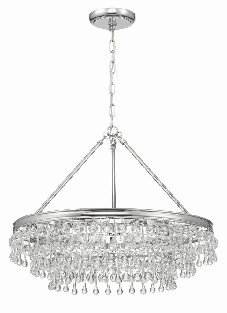 ##Antique Hardware## Calypso 6 Light Polished Chrome Chandelier