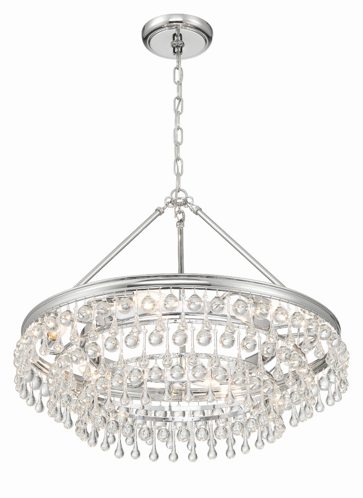 ##Antique Hardware## Calypso 6 Light Polished Chrome Chandelier