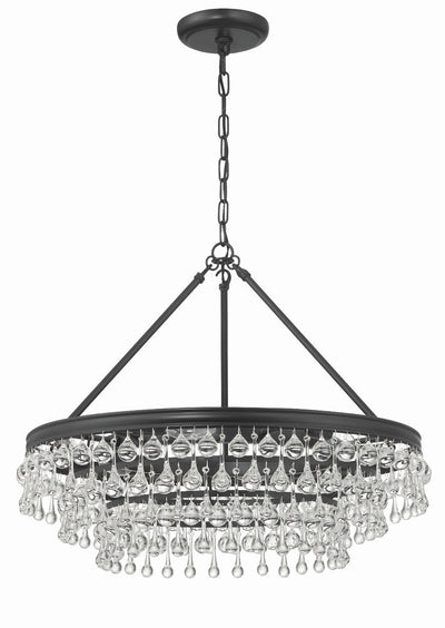 ##Antique Hardware## Calypso 6 Light Matte Black Chandelier