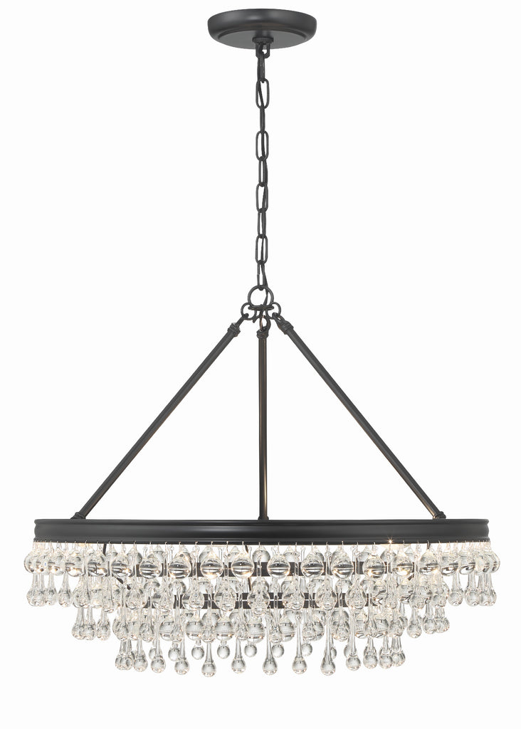 ##Antique Hardware## Calypso 6 Light Matte Black Chandelier