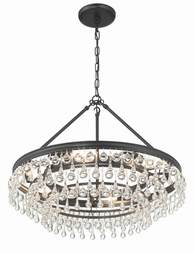 ##Antique Hardware## Calypso 6 Light Matte Black Chandelier