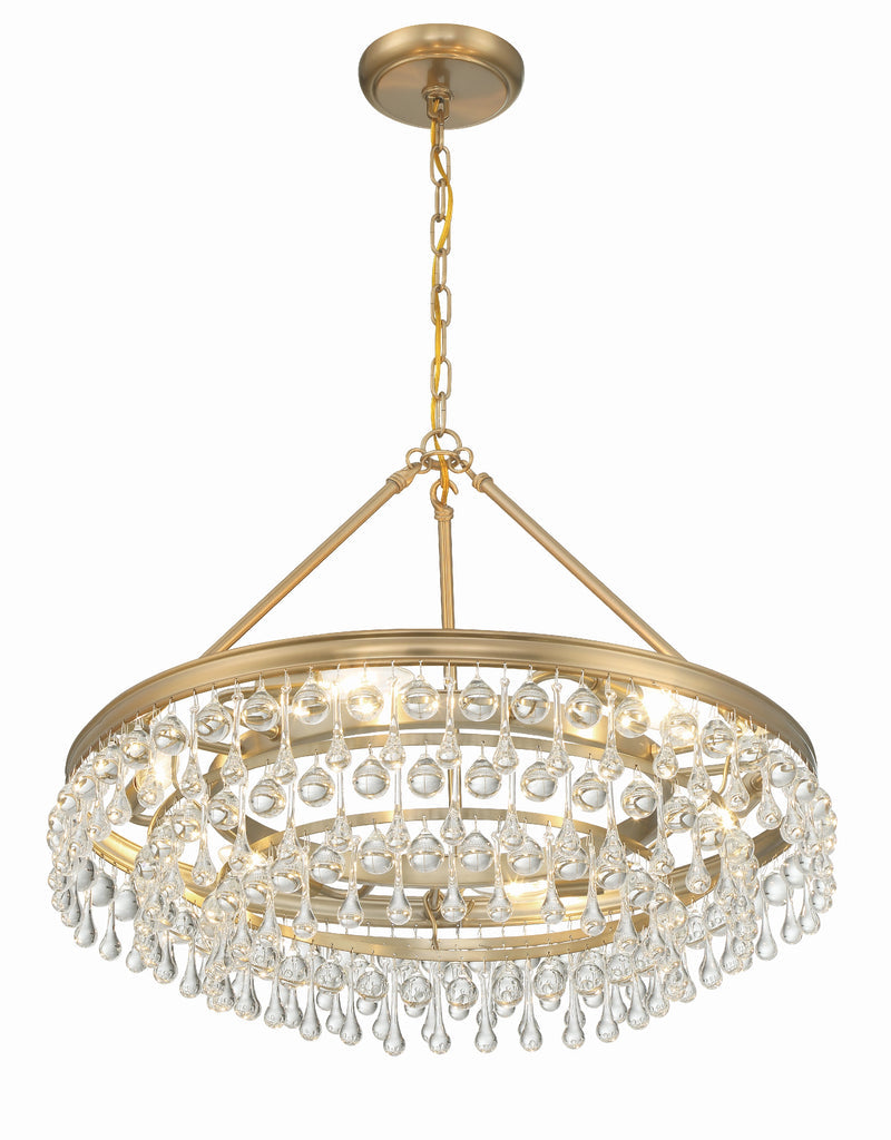 ##Antique Hardware## Calypso 6 Light Vibrant Gold Chandelier