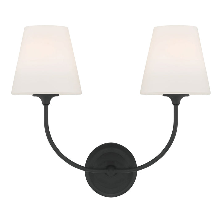 ##Antique Hardware## Libby Langdon Sylvan 2 Light Black Forged Sconce