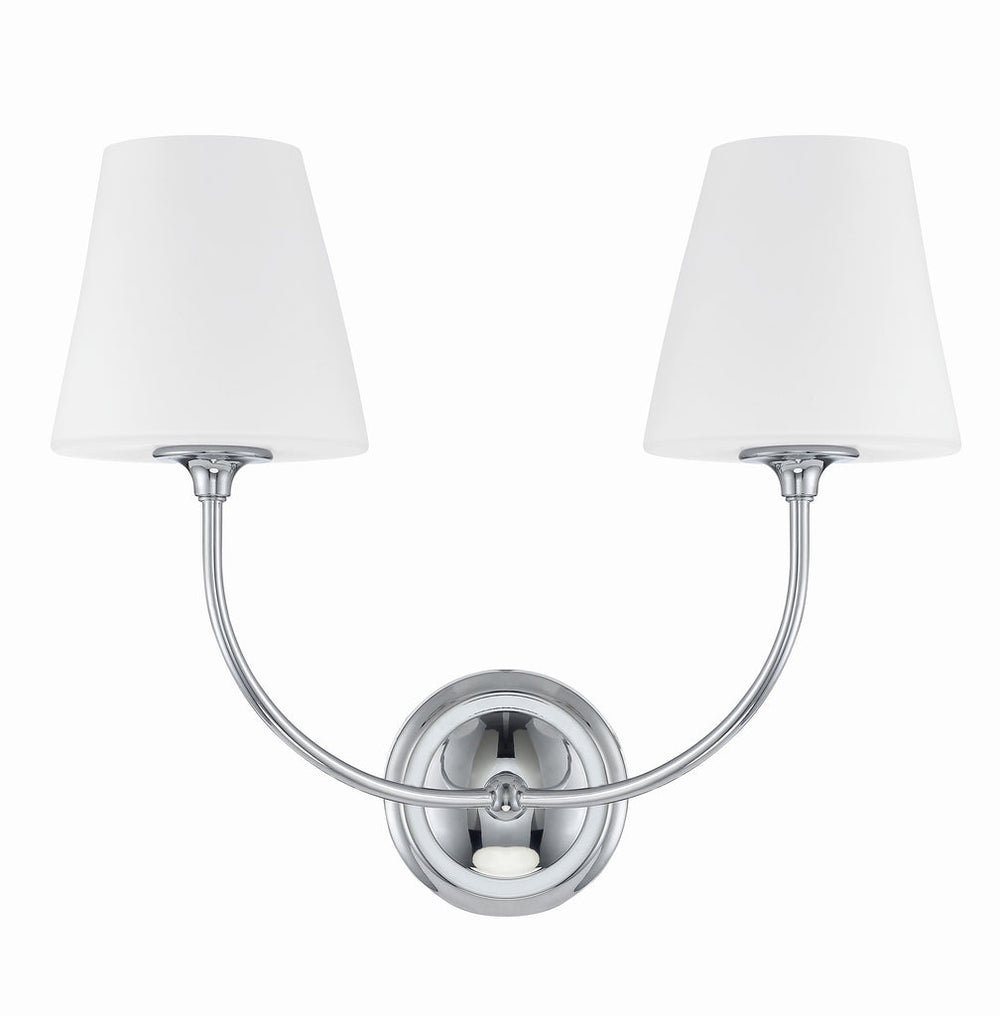 ##Antique Hardware## Libby Langdon Sylvan 2 Light Polished Chrome Sconce