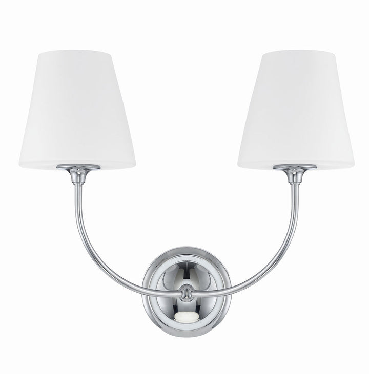 ##Antique Hardware## Libby Langdon Sylvan 2 Light Polished Chrome Sconce