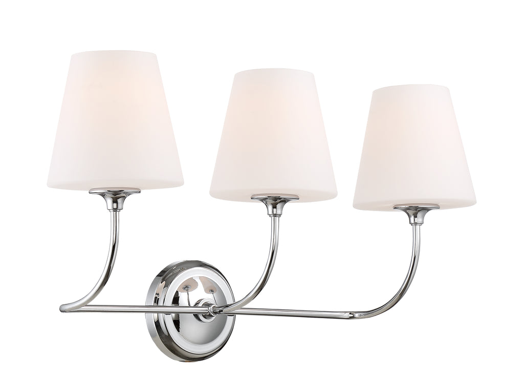 ##Antique Hardware## Libby Langdon Sylvan 3 Light Polished Chrome Bathroom Vanity