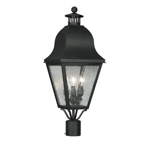 ##Antique Hardware## 3 Light Black Outdoor Post Top Lantern