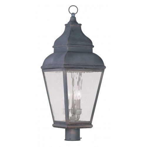 ##Antique Hardware## 3 Light Charcoal Outdoor Post Top Lantern