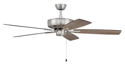 ##Antique Hardware## 52" Pro Plus Fan in Brushed Polished Nickel w/ Driftwood/Grey Walnut Blades