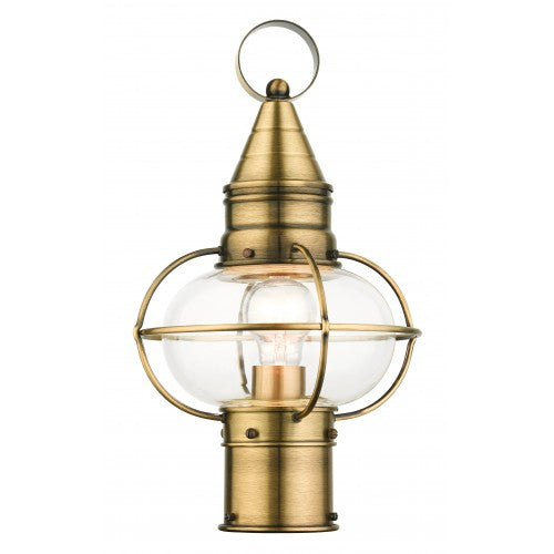 ##Antique Hardware## 1 Light Antique Brass Outdoor Post Top Lantern