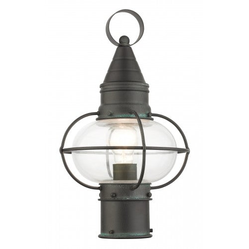##Antique Hardware## 1 Light Charcoal Outdoor Post Top Lantern