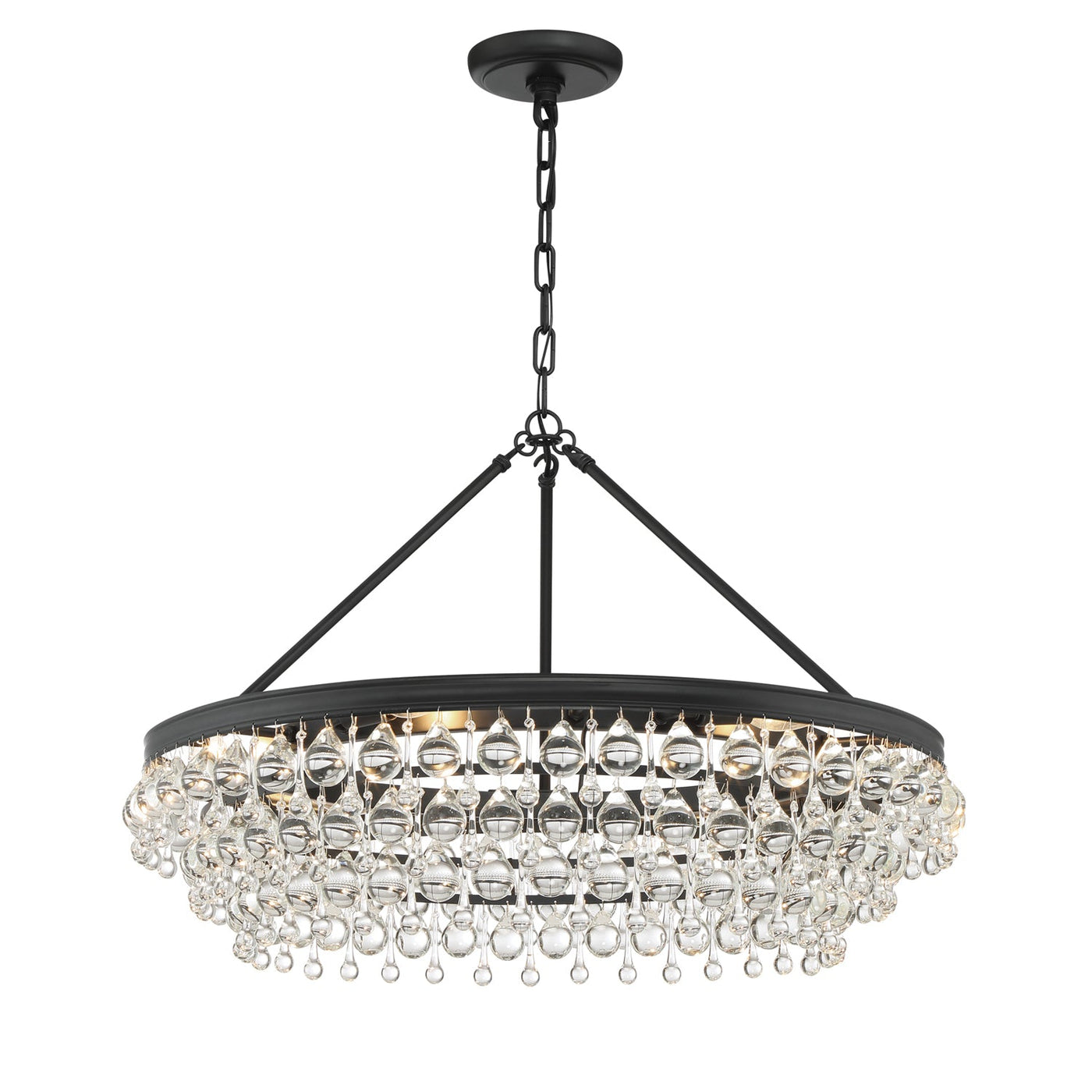 ##Antique Hardware## Calypso 6 Light Matte Black Chandelier