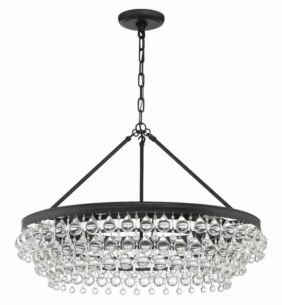 ##Antique Hardware## Calypso 6 Light Matte Black Chandelier