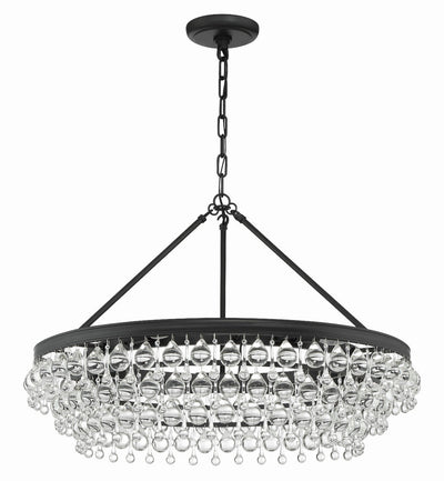 ##Antique Hardware## Calypso 6 Light Matte Black Chandelier