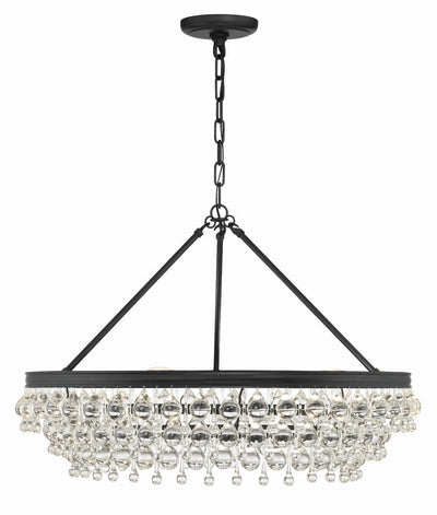 ##Antique Hardware## Calypso 6 Light Matte Black Chandelier