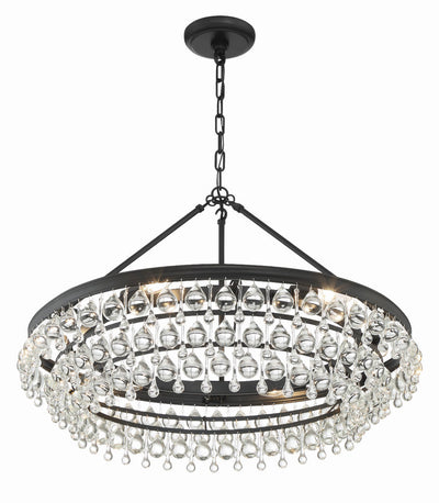 ##Antique Hardware## Calypso 6 Light Matte Black Chandelier