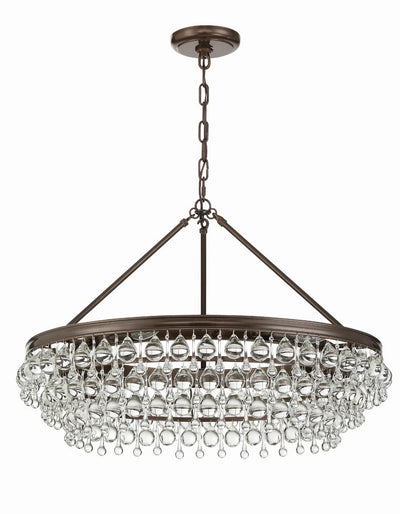 ##Antique Hardware## Calypso 6 Light Crystal Teardrop Vibrant Bronze Chandelier