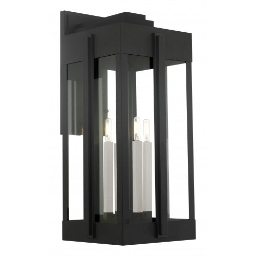 ##Antique Hardware## 4 Light Black Outdoor Wall Lantern