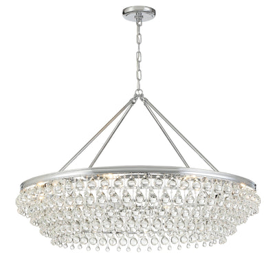 ##Antique Hardware## Calypso 8 Light Crystal Teardrop Polished Chrome Chandelier