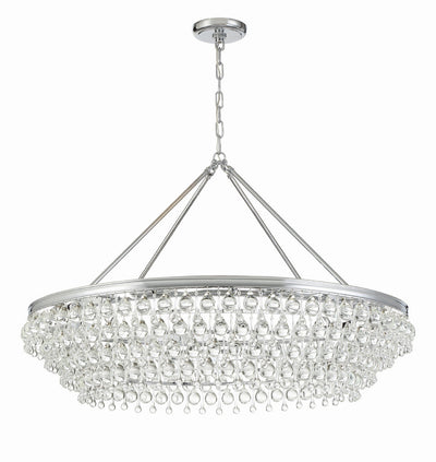 ##Antique Hardware## Calypso 8 Light Crystal Teardrop Polished Chrome Chandelier