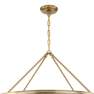 ##Antique Hardware## Calypso 8 Light Crystal Teardrop Vibrant Gold Chandelier