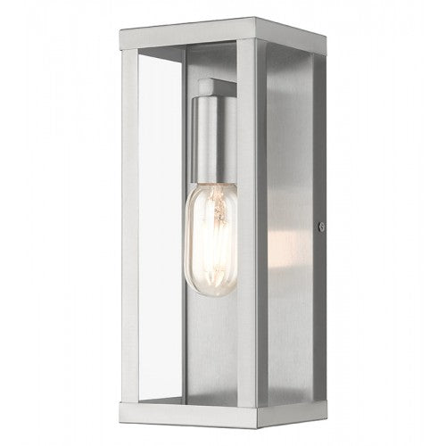 ##Antique Hardware## 1 Light Brushed Nickel Outdoor ADA Medium Wall Lantern