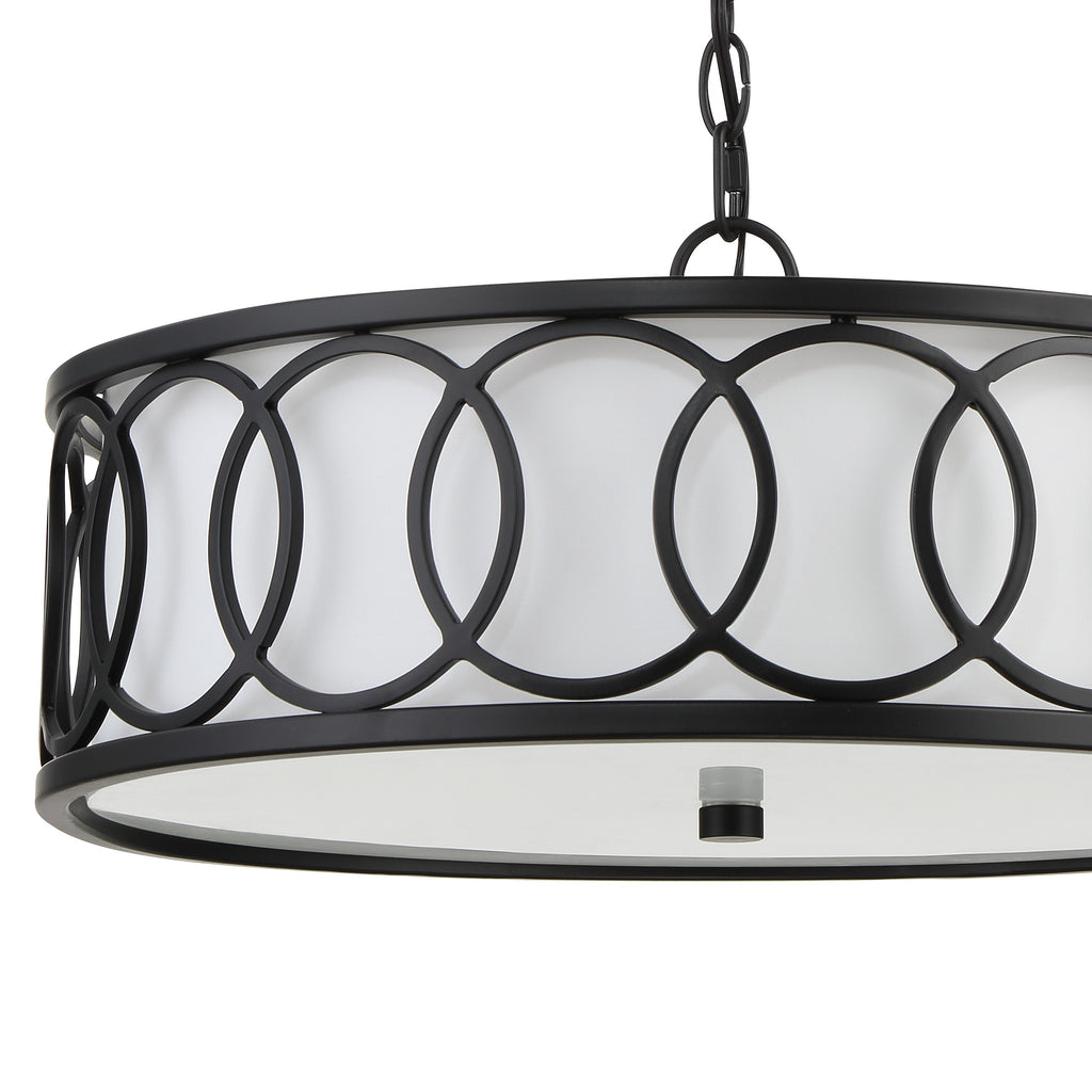 ##Antique Hardware## Libby Langdon Graham 6 Light Matte Black Chandelier