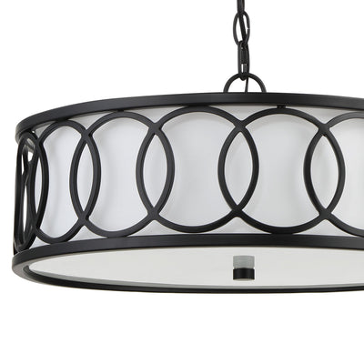 ##Antique Hardware## Libby Langdon Graham 6 Light Matte Black Chandelier