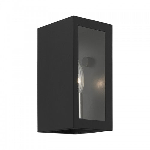 ##Antique Hardware## 1 Light Textured Black with Brushed Nickel Candles Outdoor ADA Small Sconce