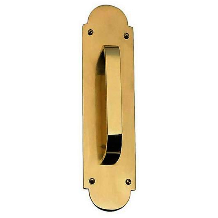Open Box Sale Item 12 Inch Traditional Door Pull & Plate (Antique Brass Finish)