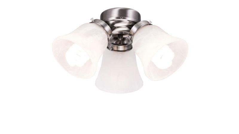 Antique Hardware 3-Light Nickel White Glass  LED Ceiling Fan