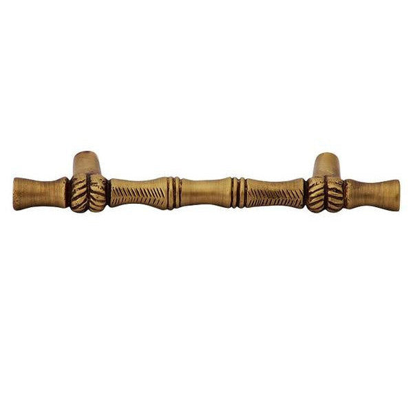 Antique Hardware 4 3/4 Inch Overall (3 Inch c-c) Solid Brass Japanese Bamboo Style Pull (Several Finishing Available) CABINET PULL