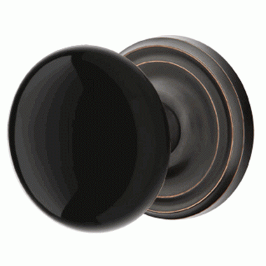 Antique Hardware Black Porcelain Ebony Door Knob Set With Regular Rosette (Several Finish Options) EMTEK DOOR KNOB