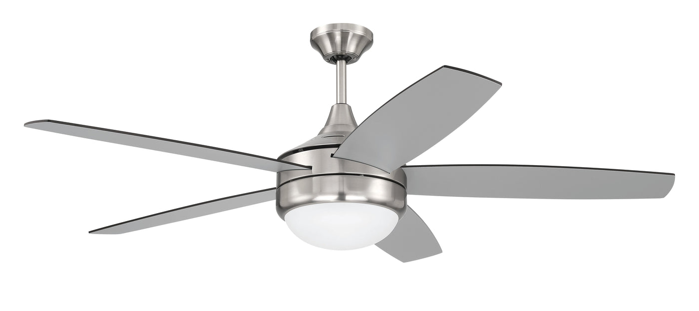 Antique Hardware 52" Phaze II 5-Blade in Brushed Polished Nickel w/ Brushed Nickel/Greywood Blades Ceiling Fan