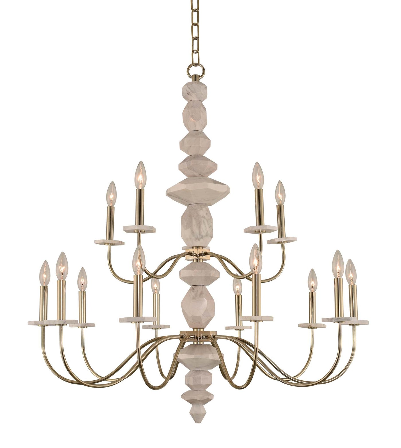 ##Antique Hardware## Carrara (10+5) Light 2 Tier Chandelier