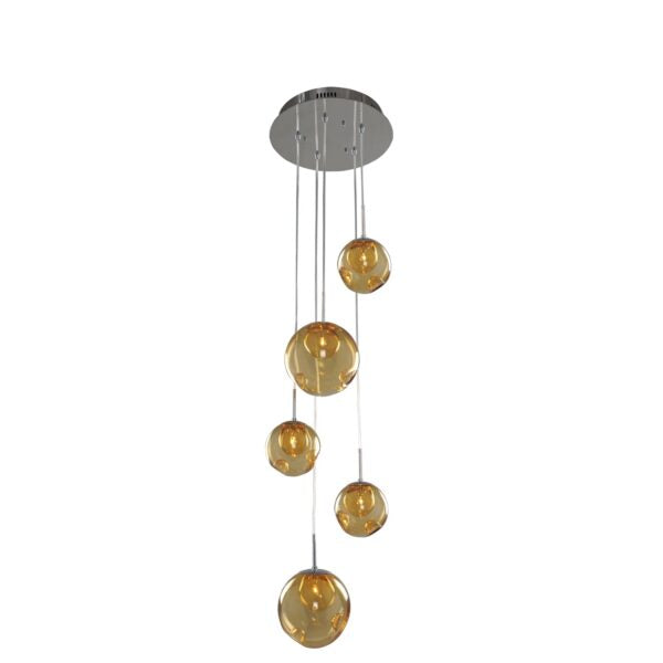 ##Antique Hardware## Meteor 5 Light Pendant