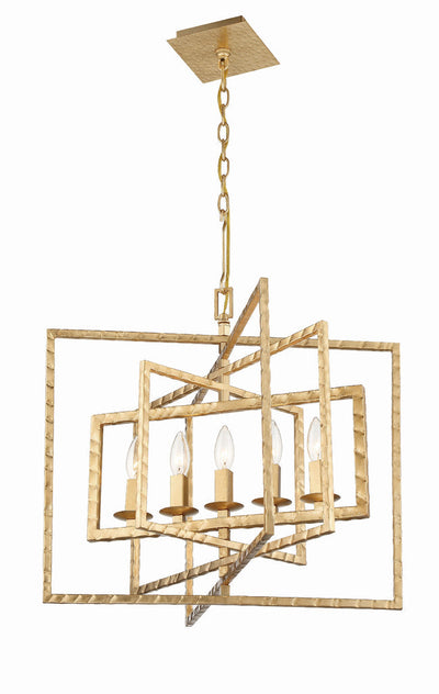 ##Antique Hardware## Capri 5 Light Antique Gold Chandelier